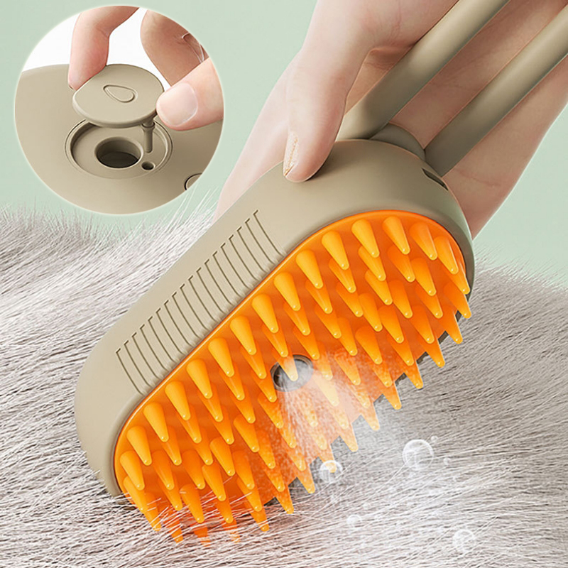 SteamGroomer Pro™ — 3-in-1 Electric Steam Brush for Dogs & Cats